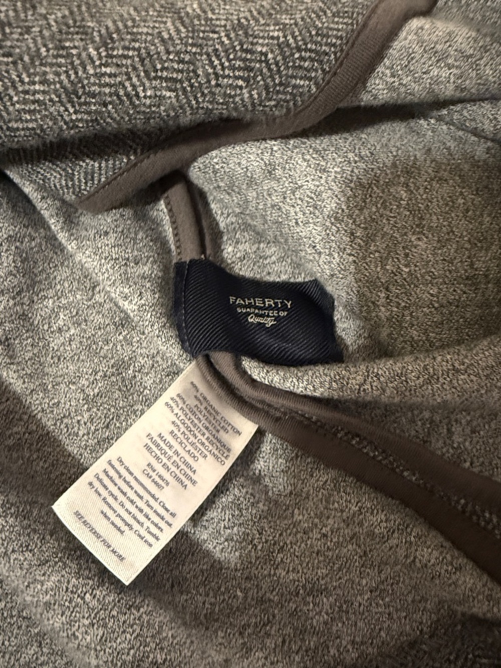 Faherty reserve the Inlet Blazer organic cotton blend herringbone gray size L - Picture 8 of 9
